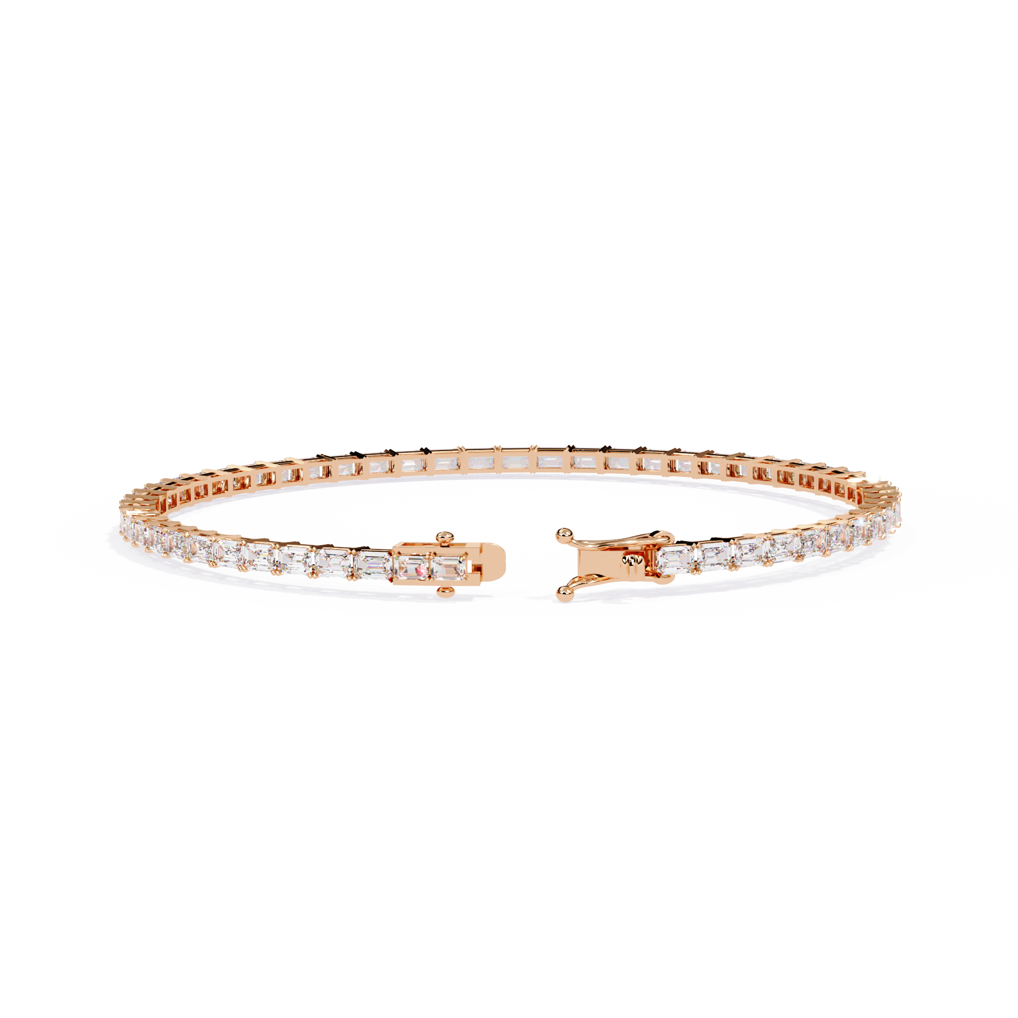 Solitairekart 3.53ct Emerald Cut Natural Diamond Tennis Bracelet-HI Color. VS-SI Clarity